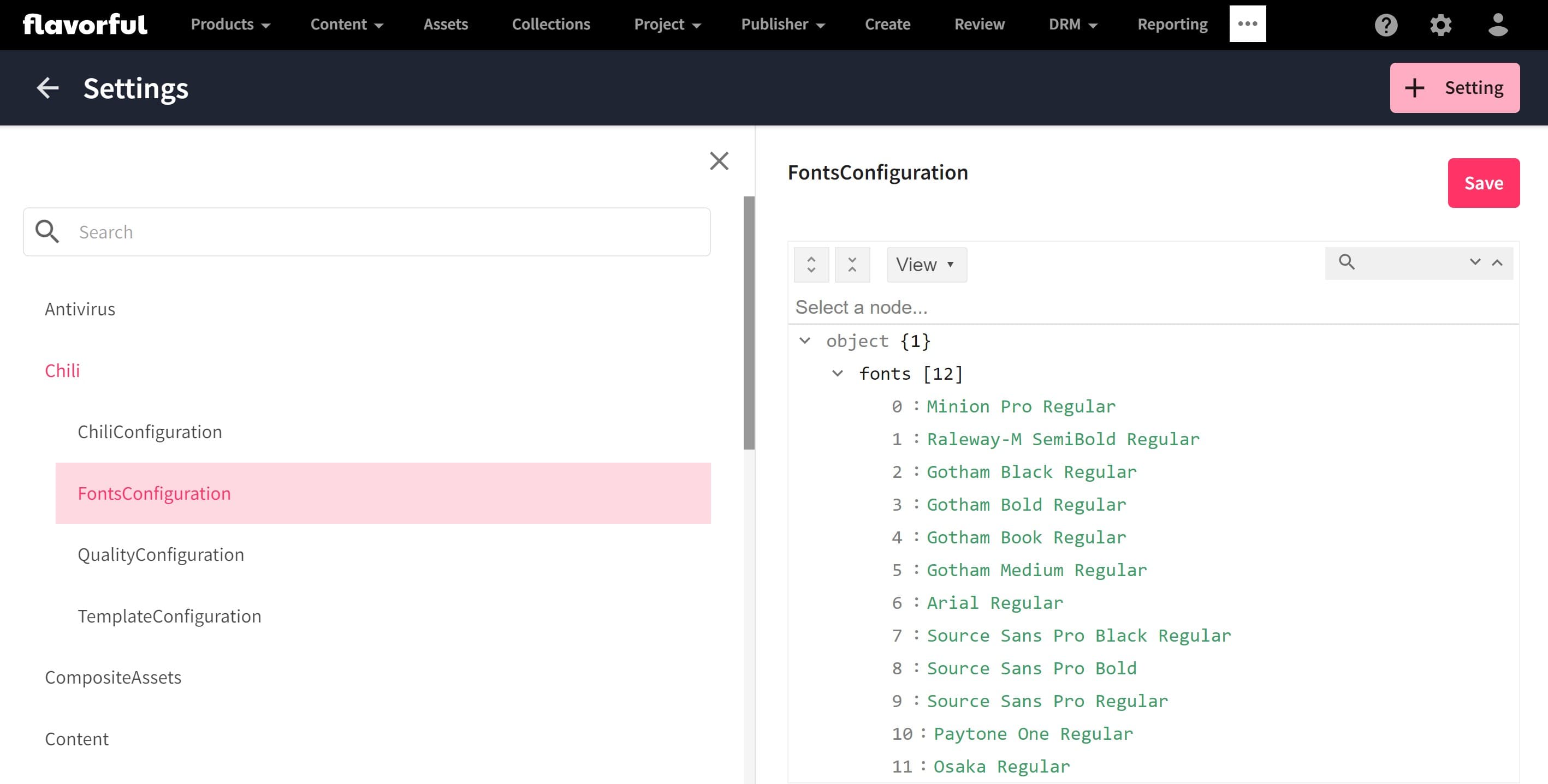 Content Hub's Default Environment Specific Settings